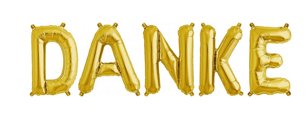 Ballonschriftzug "Danke" Gold - DECORAMI