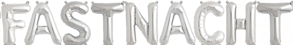 Ballonschriftzug "#FASTNACHT" Silber - DECORAMI