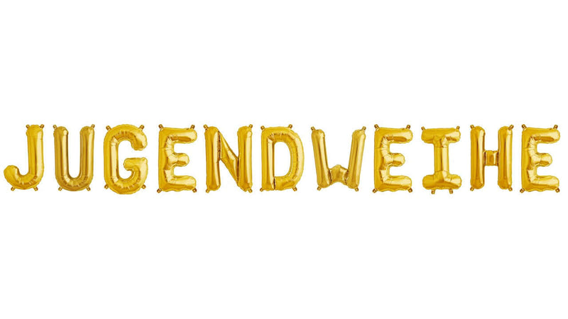 Ballonschriftzug "Jugendweihe" Gold - DECORAMI