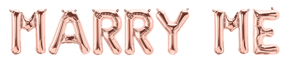 Ballonschriftzug "Marry Me" Roségold - DECORAMI