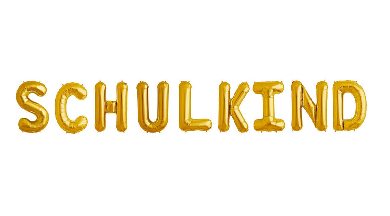 Ballonschriftzug "Schulkind" Gold - DECORAMI