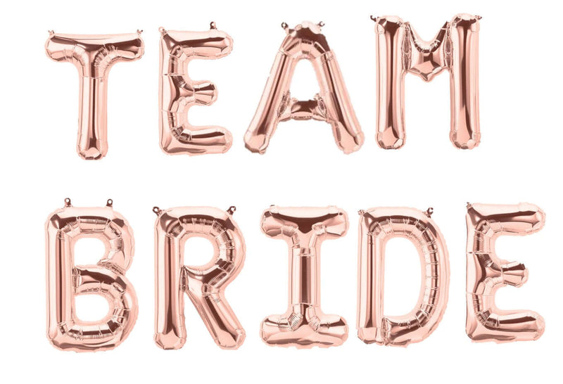 Ballonschriftzug "Team Bride" Roségold - DECORAMI