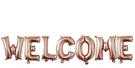 Ballonschriftzug "Welcome" Roségold - DECORAMI