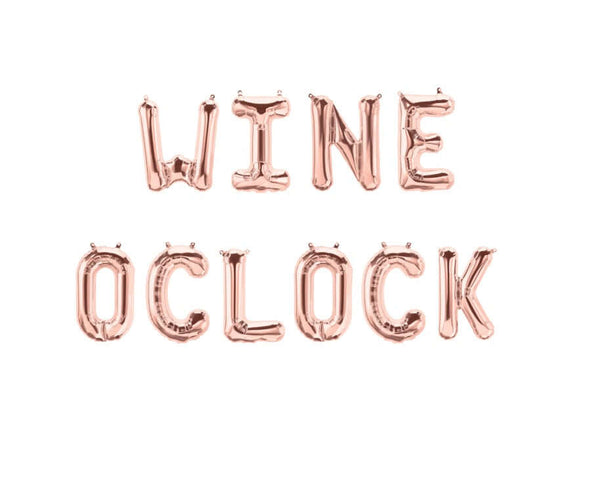 Ballonschriftzug "Wine Oclock" Roségold - DECORAMI