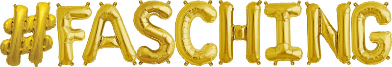 Ballonschriftzug "#FASCHING" Gold - DECORAMI