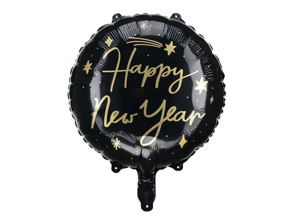 Heliumballon-Geschenk "Happy New Year" Schwarz/Gold - DECORAMI