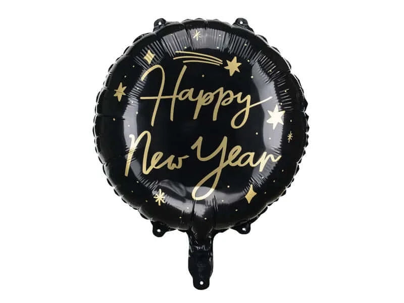 Folienballon "Happy New Year" Schwarz - DECORAMI