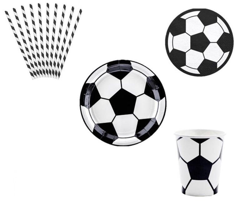 Partygeschirr Gesamt-Set Fußball-Fan - DECORAMI