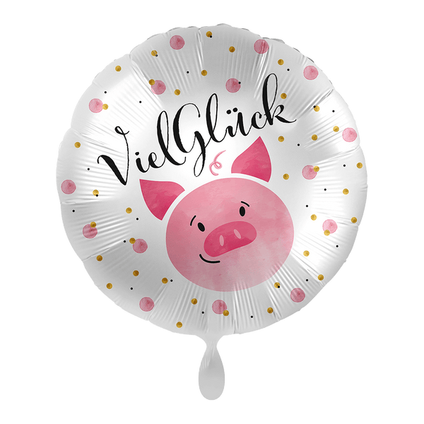 Folienballon "Viel Glück" Schwein - DECORAMI