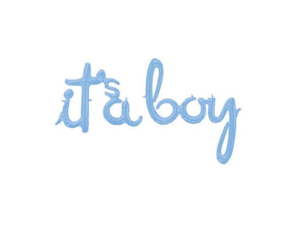 Ballonschriftzug "It's A Boy" Pastell Blau - DECORAMI