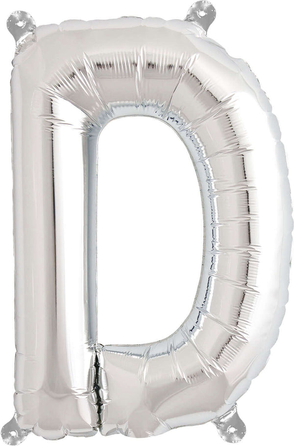 Buchstaben Ballon D Silber - DECORAMI