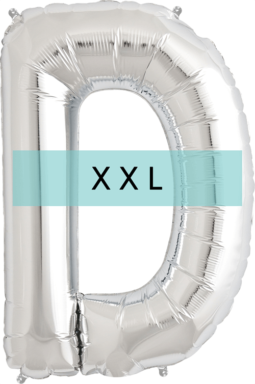 Buchstaben Ballon D XXL Silber - DECORAMI
