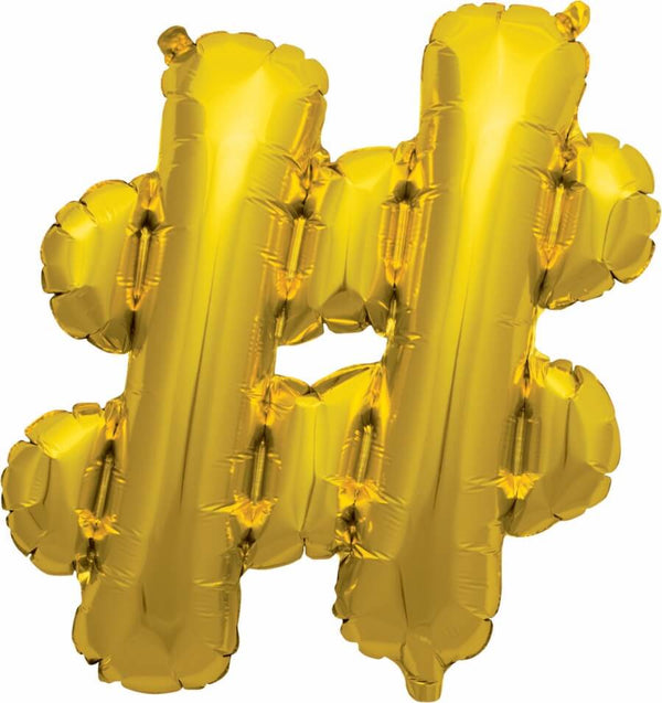Buchstaben Ballon #-Hashtag Gold - DECORAMI