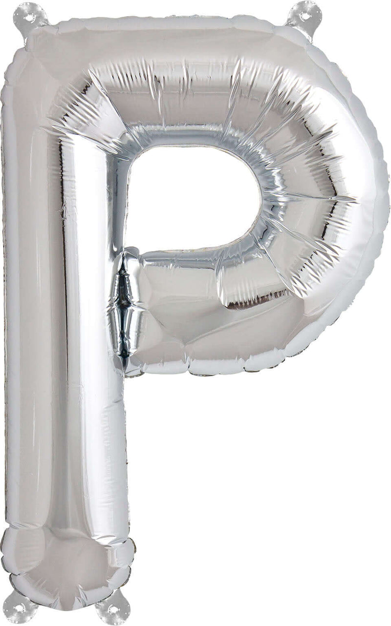 Buchstaben Ballon P Silber - DECORAMI