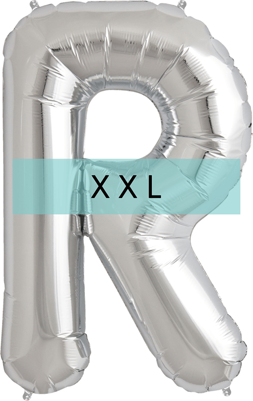 Buchstaben Ballon R XXL Silber - DECORAMI