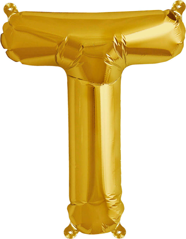 Buchstaben Ballon T Gold - DECORAMI