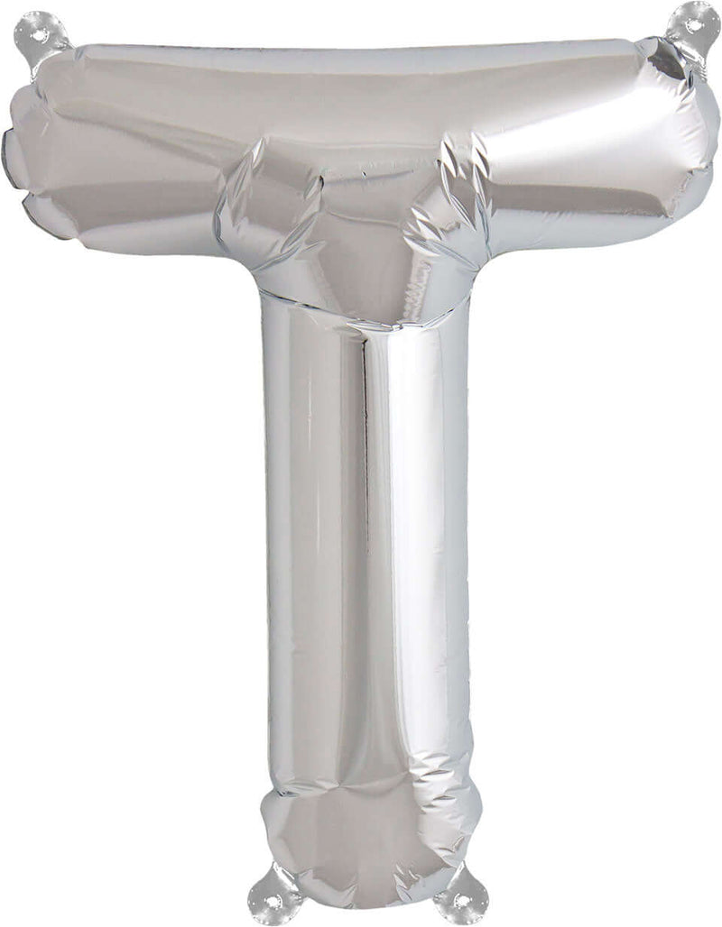 Buchstaben Ballon T Silber - DECORAMI