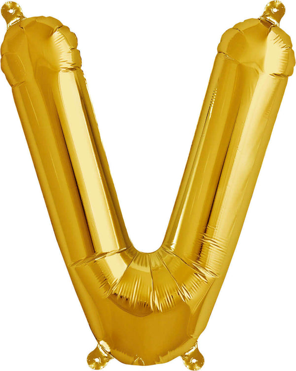 Buchstaben Ballon V Gold - DECORAMI