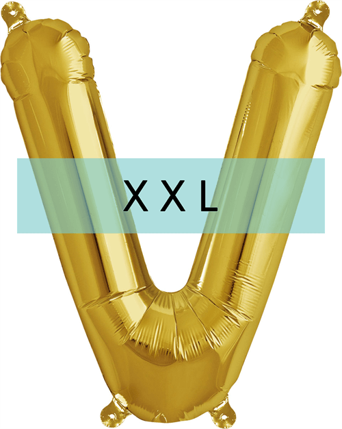 Buchstaben Ballon V XXL Gold - DECORAMI