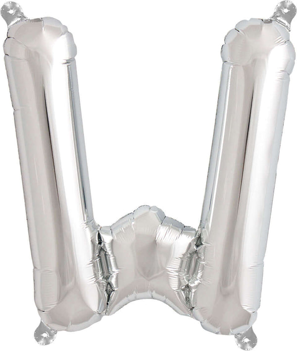 Buchstaben Ballon W Silber - DECORAMI