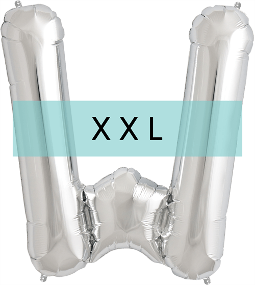 Buchstaben Ballon W XXL Silber - DECORAMI