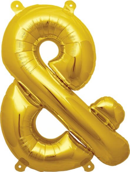 Buchstaben Ballon &-Zeichen Gold - DECORAMI
