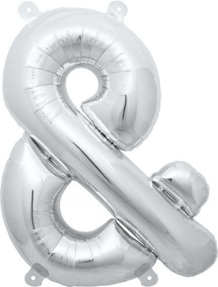 Buchstaben Ballon &-Zeichen Silber - DECORAMI