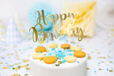 Caketopper "Happy Birthday" Gold Papier - DECORAMI