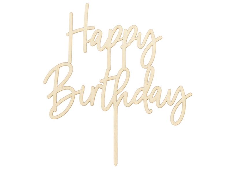 Caketopper "Happy Birthday" Holz - DECORAMI