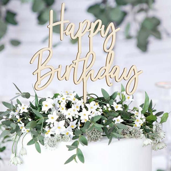 Caketopper "Happy Birthday" Holz - DECORAMI