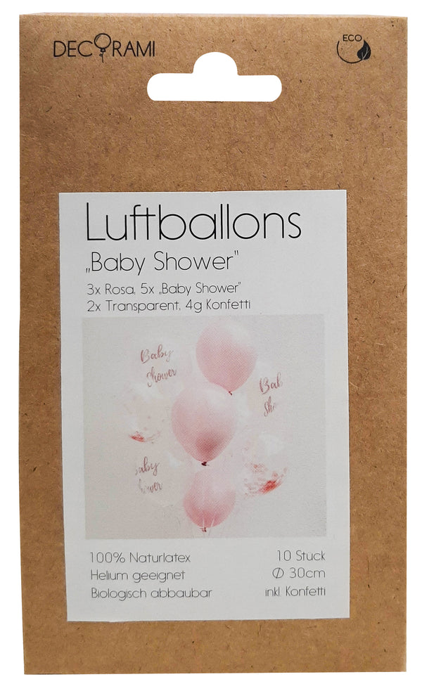 Luftballon-Set "Baby Shower" Rosa 10 Stk. - DECORAMI