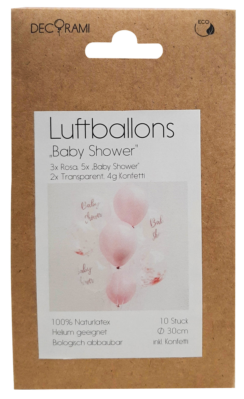 Luftballon-Set "Baby Shower" Rosa 10 Stk. - DECORAMI