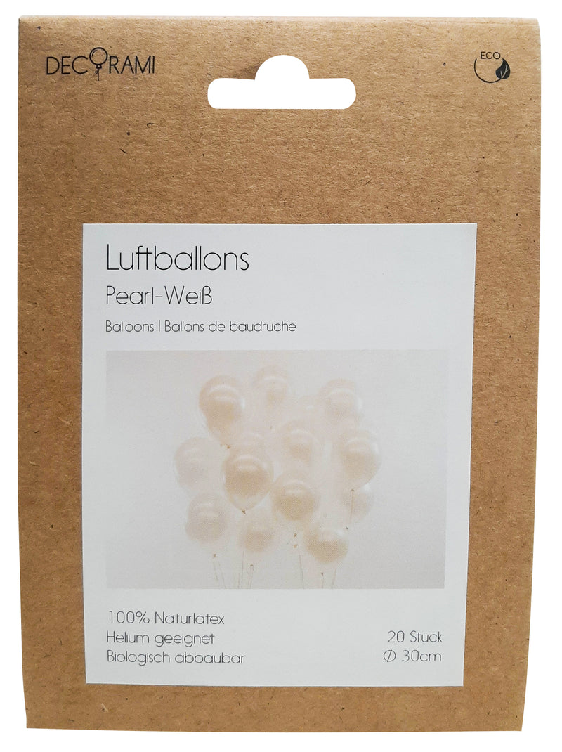 Luftballon-Set Pearl Weiß 20 Stk. - DECORAMI