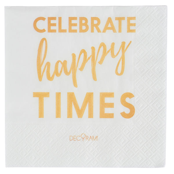 Servietten "Celebrate Happy Times" 20 Stk. - DECORAMI