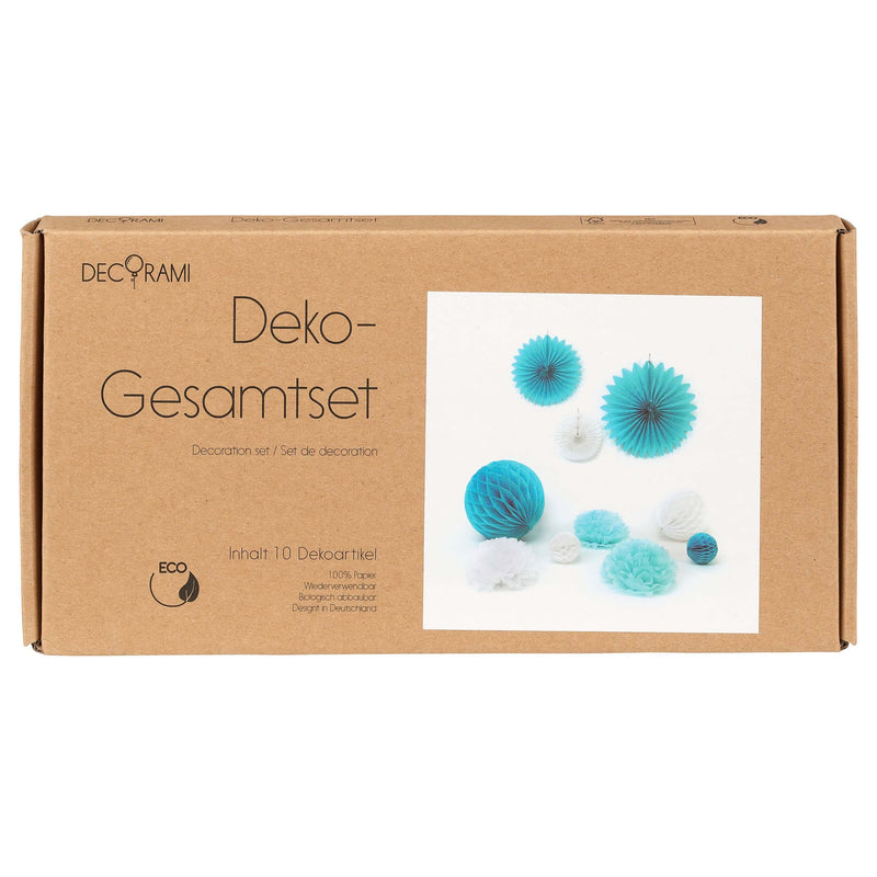Deko-Gesamtset Blau-Weiß 10-tlg. - DECORAMI
