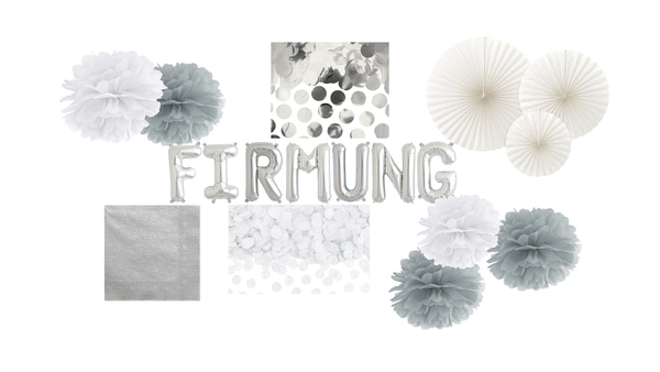 Deko-Gesamtset Firmung Silber - DECORAMI