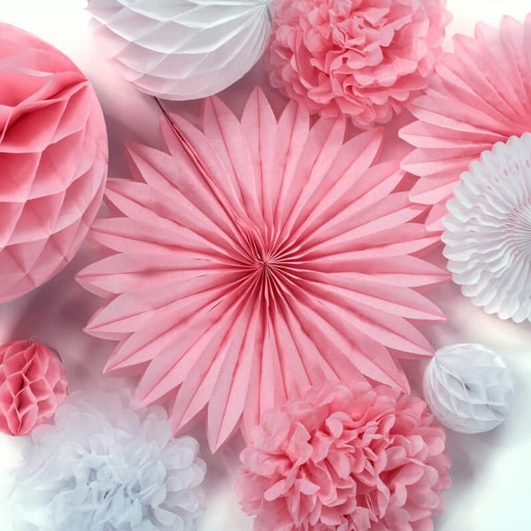Deko-Gesamtset Rosa-Weiß 10-tlg. - DECORAMI