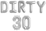 Ballonschriftzug "Dirty 30" Silber - DECORAMI