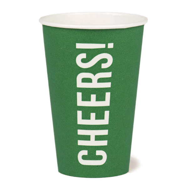 Eco-Pappbecher Cheers Grün 8 Stk. - DECORAMI