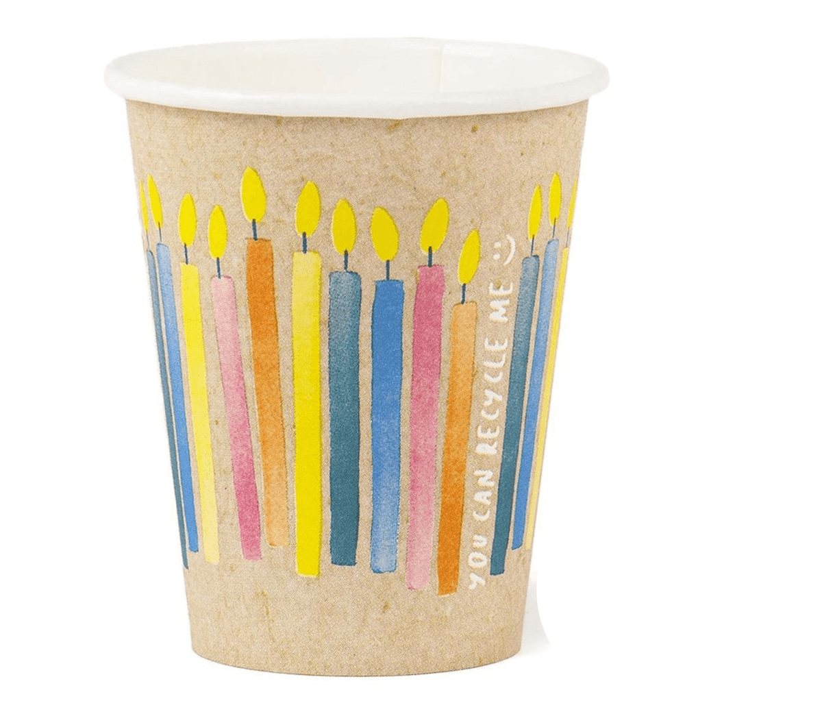 8er-Pack Papierbecher, 266 Ml – Regenbogen Emoji Design Für Fröhliche Partys