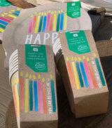 Eco-Pappbecher "Happy Birthday" 8 Stk. - DECORAMI
