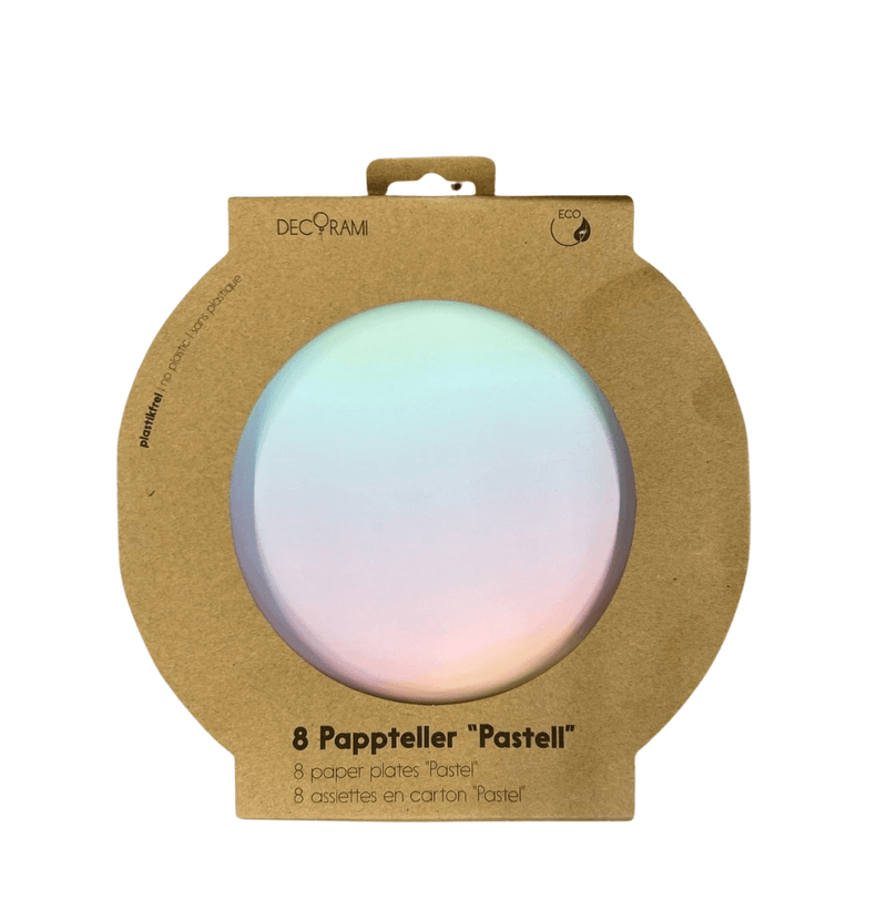 Eco-Pappteller Pastell 8+1 Stk. - DECORAMI