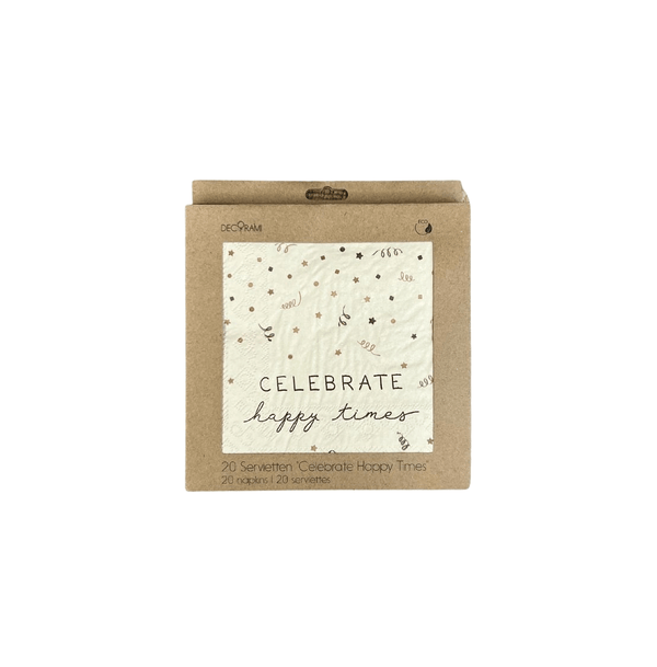 Eco-Servietten "Celebrate Happy Times" 20+ 1 Stk. - DECORAMI