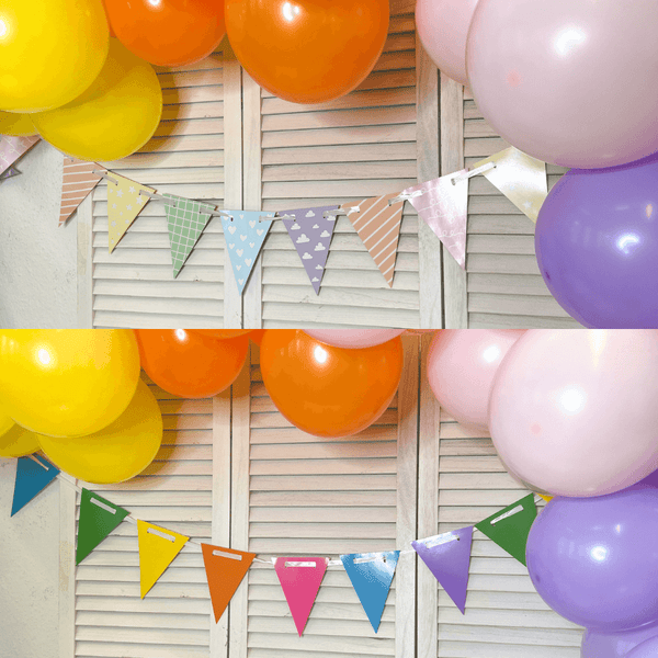 Eco-Wimpelgirlande Regenbogen DIY 2-in-1