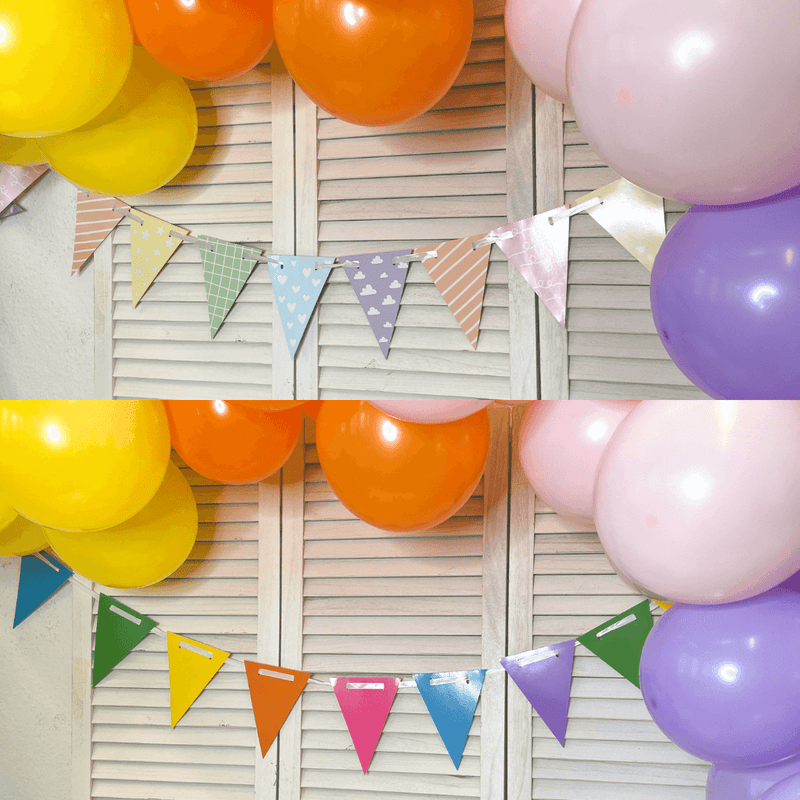 Girlande Regenbogen & Pastell - beidseitig bedruckt