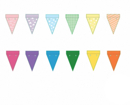 Eco-Wimpelgirlande Regenbogen DIY 2-in-1 - DECORAMI