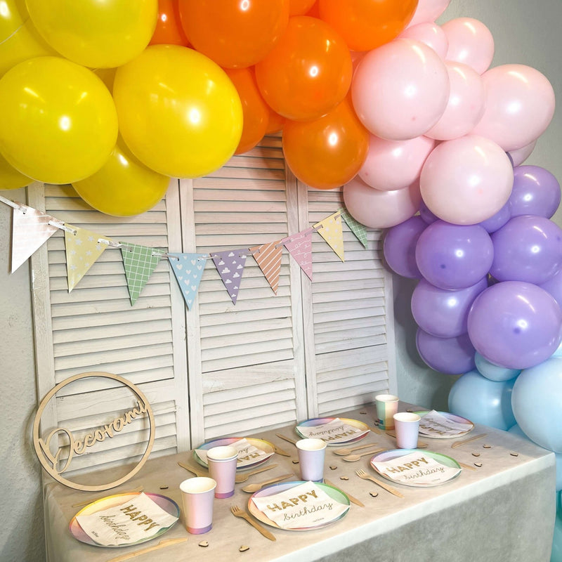 Girlande Regenbogen & Pastell - beidseitig bedruckt