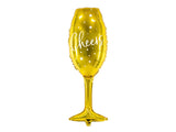 Folienballon Glas Cheers Gold - DECORAMI