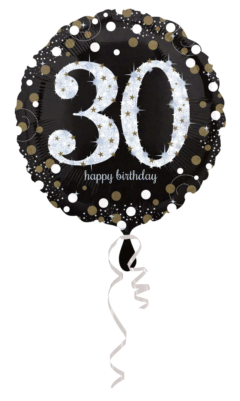 Geburtstagsballon "30 Happy Birthday" Sparkling - DECORAMI