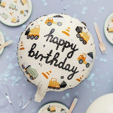 Geburtstagsballon "Happy Birthday" Baustelle